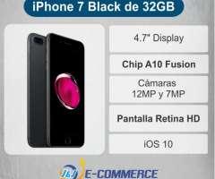 NUEVO SELLADO NEGOCIABLE iPhone 7 Negro de 32GB para ESTRENAR