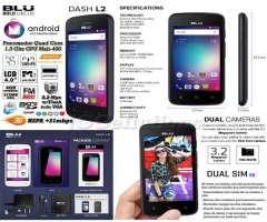 CELULAR BLU DOBLE SIM CARD ANDROID V6.0 QUAD CORE DOBLE CAMARA FLASH LED MEMORIA 4GB RED 3G 21MBPS