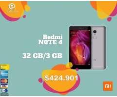 Xiaomi Redmi Note 4 32gb, TIENDA FÍSICA VIDRIO TEMPLADO Y ESTUCHE,nuevo, garantia, sella...