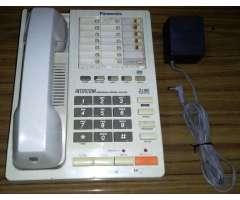Teléfono Fijo PANASONIC KX-T3250 de DOBLE línea con Cargador PANASONIC KX-A09 e I...