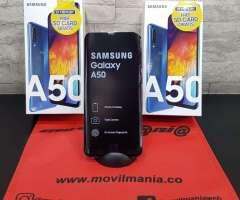 Samsung A50 64Gb nuevos con garantia microSD 64gb domicilios sin costo en Bogotá Movil Mania