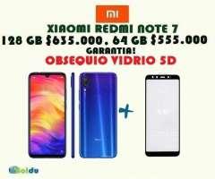 XIAOMI  NOTE 7 128 GB, 64 GB , OBSEQUIO VIDRIO 5D, NUEVOS, FACTURA, GARANTÍA, TIENDA F&I...