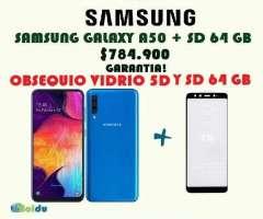 SAMSUNG GALAXCY A50  SD 64, NUEVOS, FACTURA, GARANTÍA, TIENDA FISICA, BOLDU.